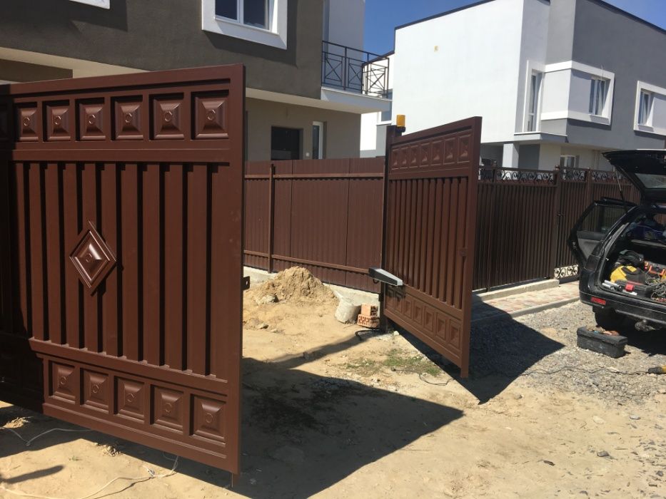 Ворота металеві, відкатні, розпашні, паркан, брами