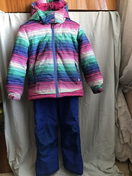Зимняя курточка с комбинизоном для девочки 7 лет