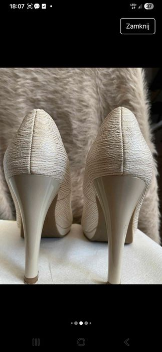 Eleganckie buty na obcasie komunia wesele chrzciny