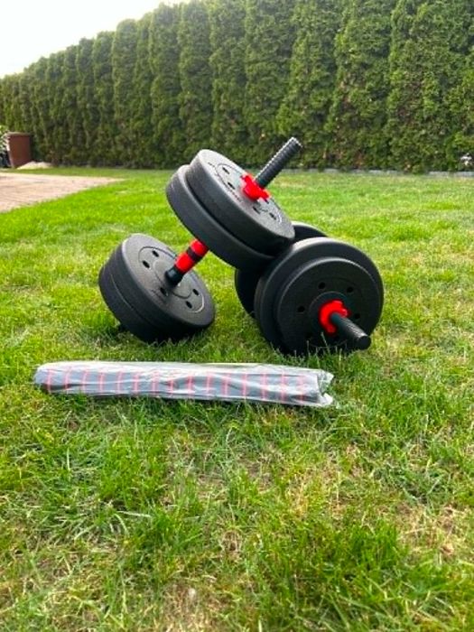 Hantle 20kg Zestaw 2x10kg Regulowane Obciążenia Sztanga NOWE FV23%