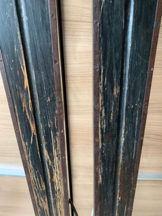 Stare drewniane narty retro unikat 180 cm  GRENOBLE wiązania OBERHOF