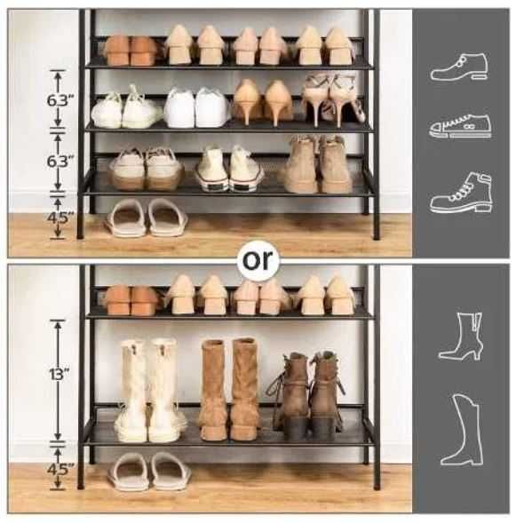 Szafka na buty HOOBRO 60 x 137 x 30 cm odcienie brązu