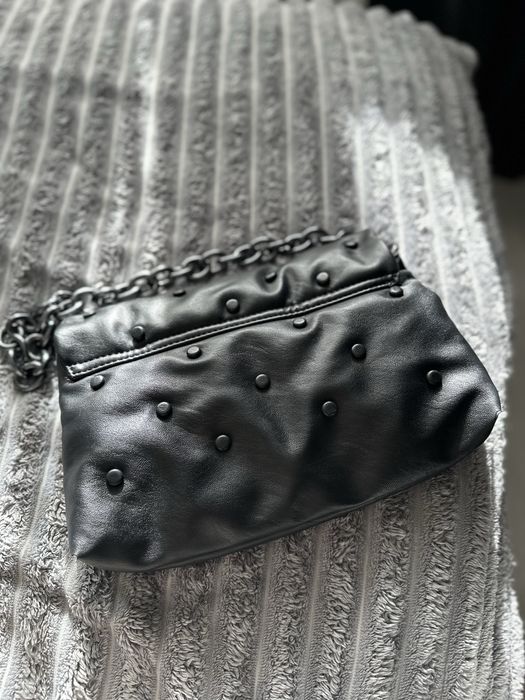 Сумка чорна з екошкіри через плече Zara Зара