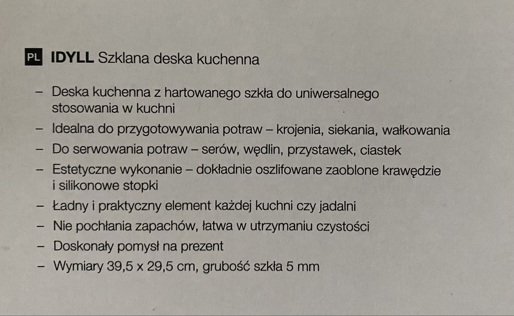 Deska Duka do krojenia szklana