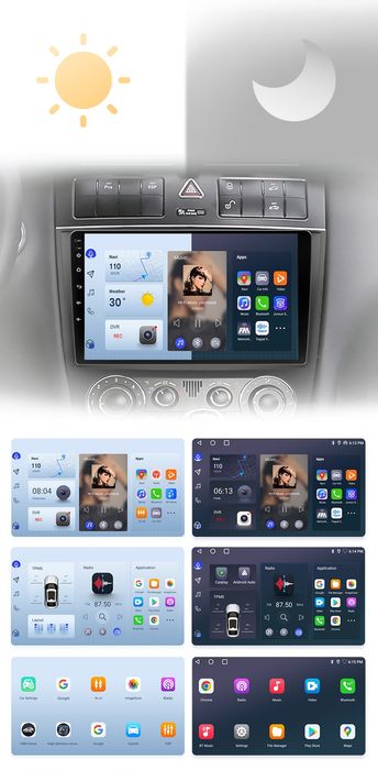 Rádio 9" Mercedes W203 Android Auto CARPLAY WIFI GPS 2/32GB 8CORE Novo
