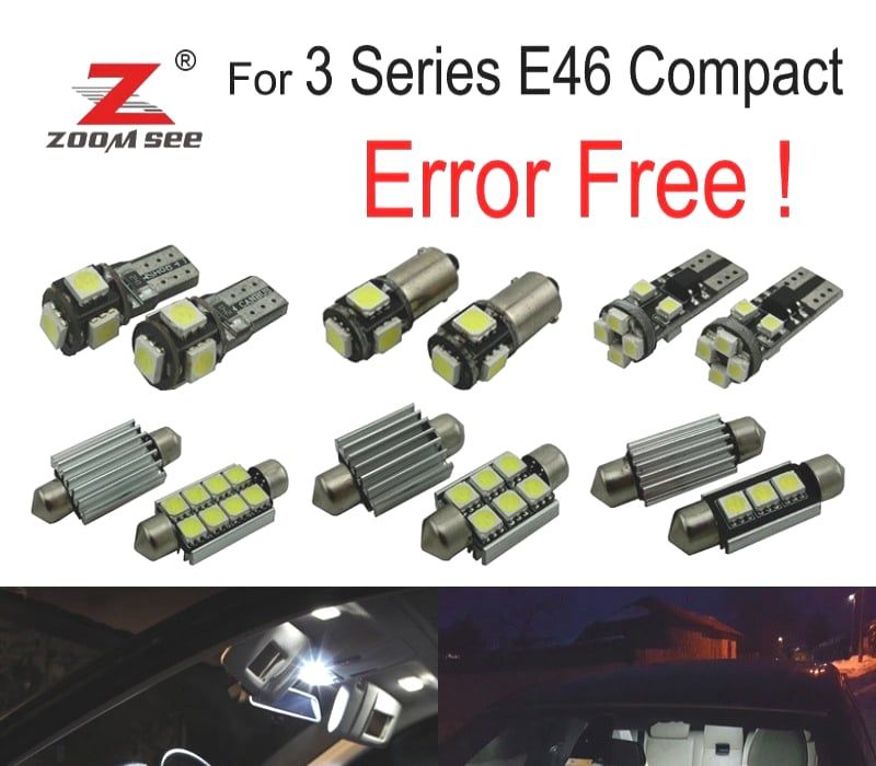 KIT COMPLETO DE 18 LÂMPADAS LED INTERIOR BMW SERIE 3 E46 COMPACTO 316TI 318TD 318TI 320TD 325TI 01-05