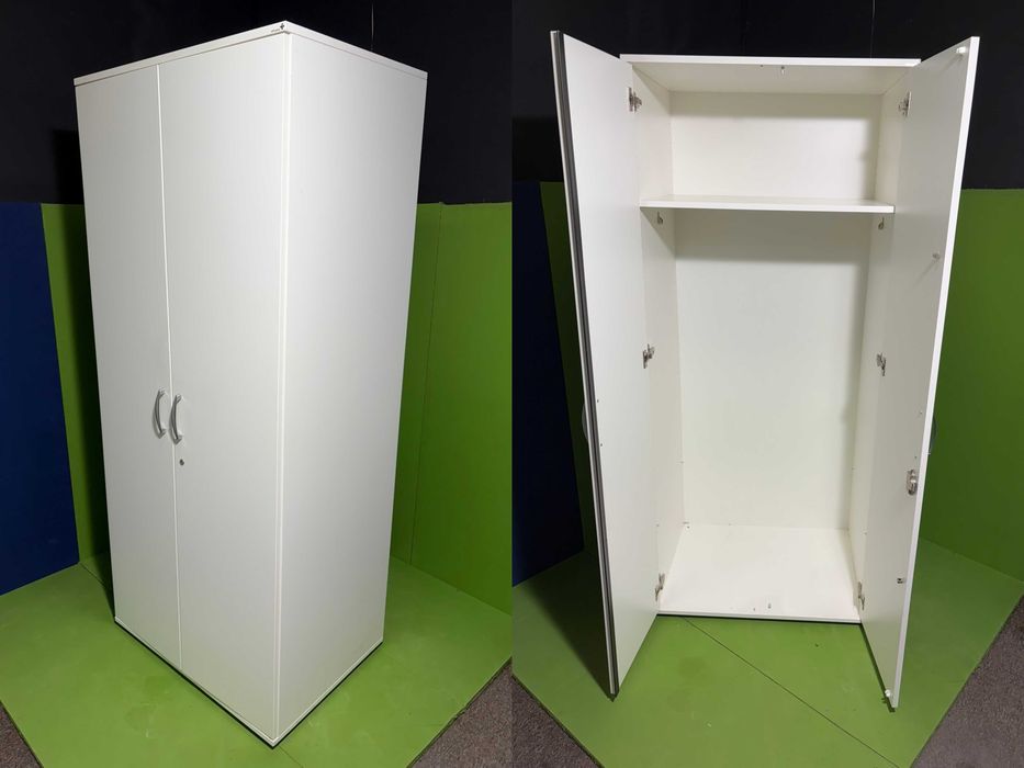 Szafa ubraniowa biurowa garderobiana biała 188x80x60