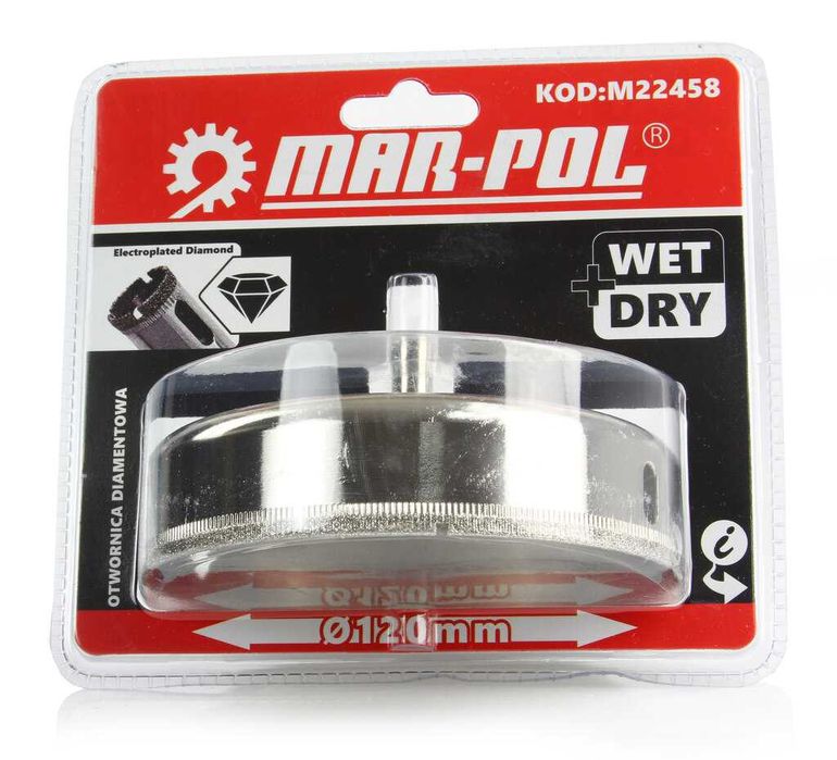 WIERTŁO DO PŁYTEK GRESU OTWORNICA Diamentowa galwanizowana 120mm