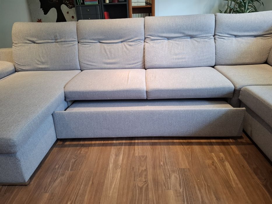 Sofá em L com chaise long em ótimo estado