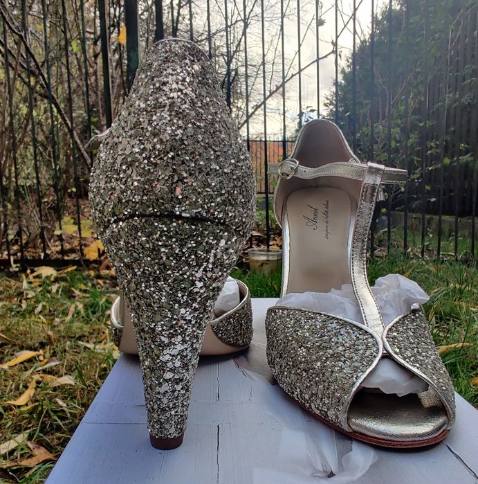 Anniel 37 39 buty nowe ślub wesele glitter sylwester