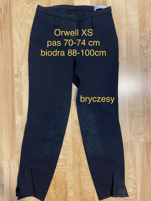 Bryczesy Orwell czarne XS spodnie do jazdy konnej na konie