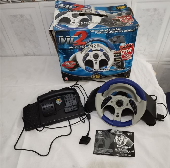 Ps2 volante com os pedais para a Playstation 2 com a caixa original