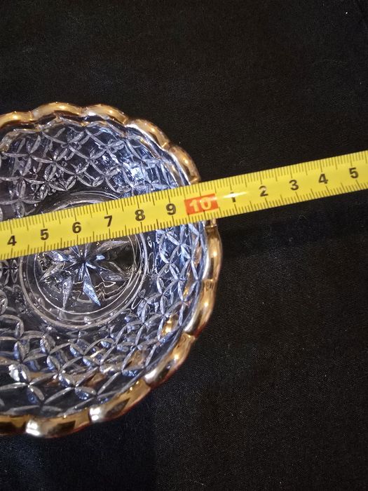 Conjunto de Taças de Sobremesa Antigas Vidro Trabalhado e Ouro