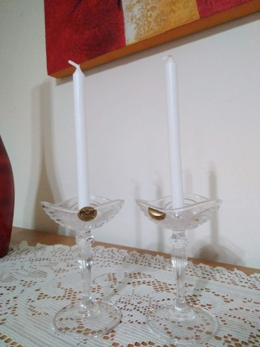 Castiçais pequenos cristal