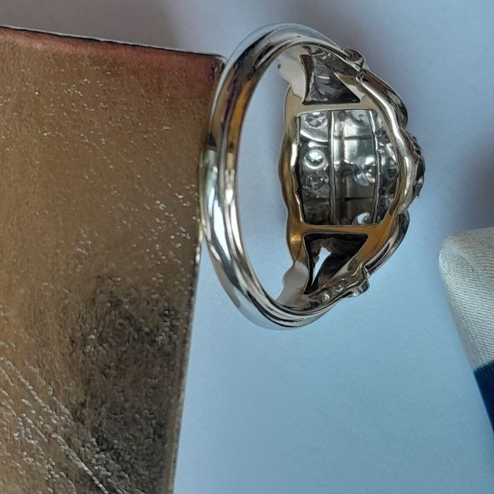 R.13 Pierścionek Art Deco 5.2g Diamenty 0.52ct Złoto 585 WYCENA