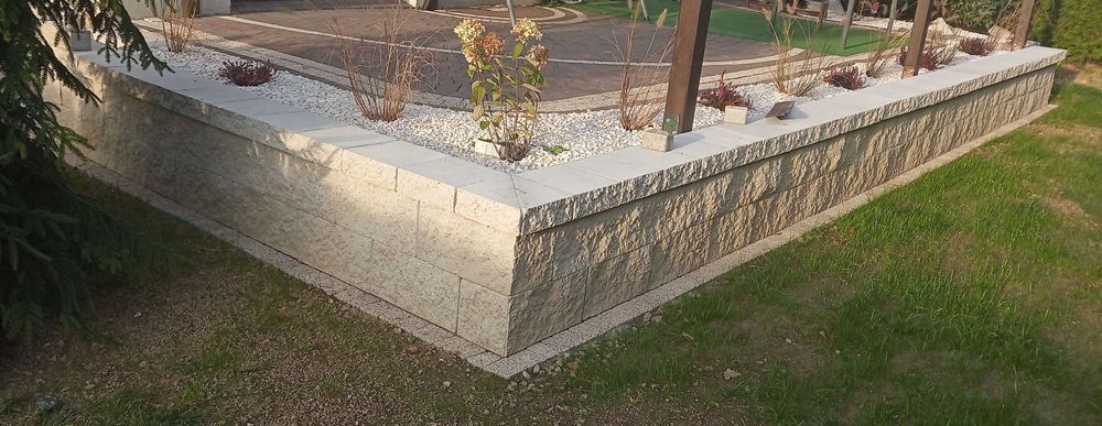 Pustak łupany jednostronnie taras mur oporowy murek elka 24cm