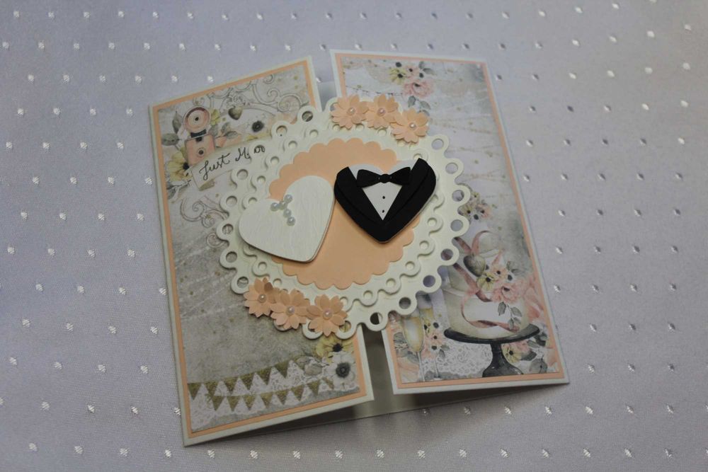 Kartka ślubna - ręcznie robiona