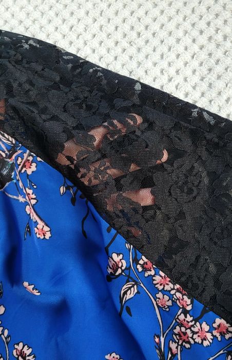 Nowe piękne kimono podomka narzutka niezapinana w kwiatowy print XL