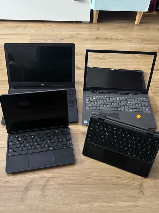 4 Laptopy Dell , Lenovo uszkodzone