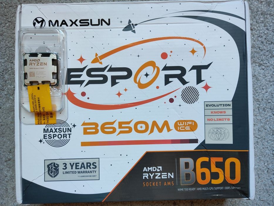 Біла мат. пл. Maxsun eSport B650m WiFi ICE з проц. Ryzen 5 7500F