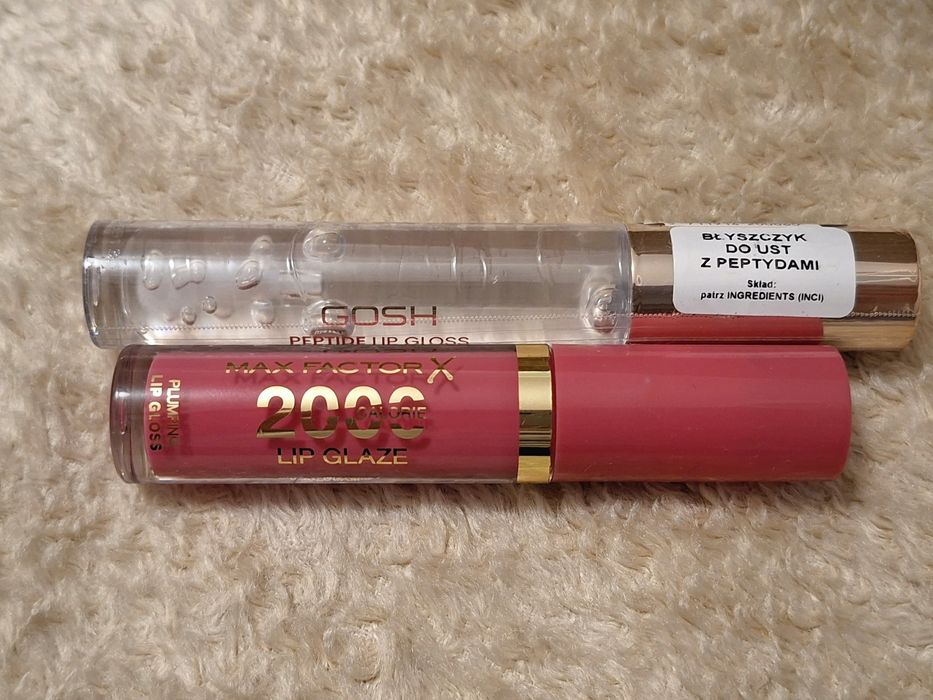 Błyszczyk do ust Max Factor 2000 Lip Glaze,Gosh z peptydami, zestaw