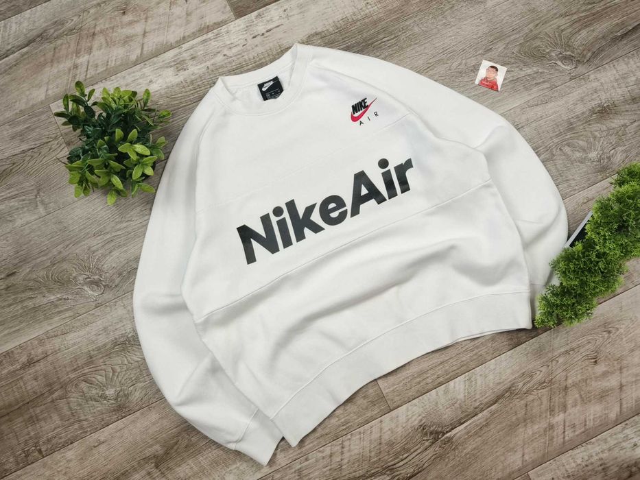 [L] NIKE AIR широкий світшот оригінальний бавовна білий
