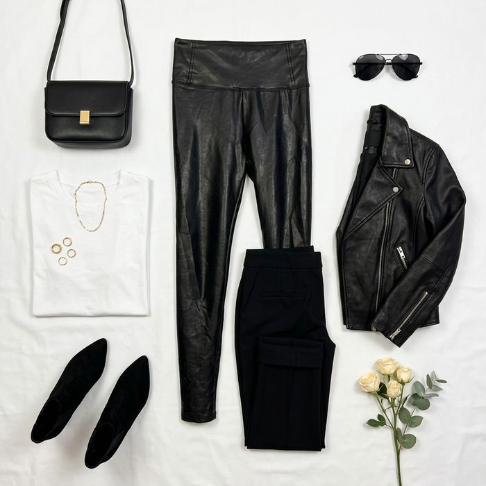 Czarne skórzane spodnie z wysokim stanem XS 34