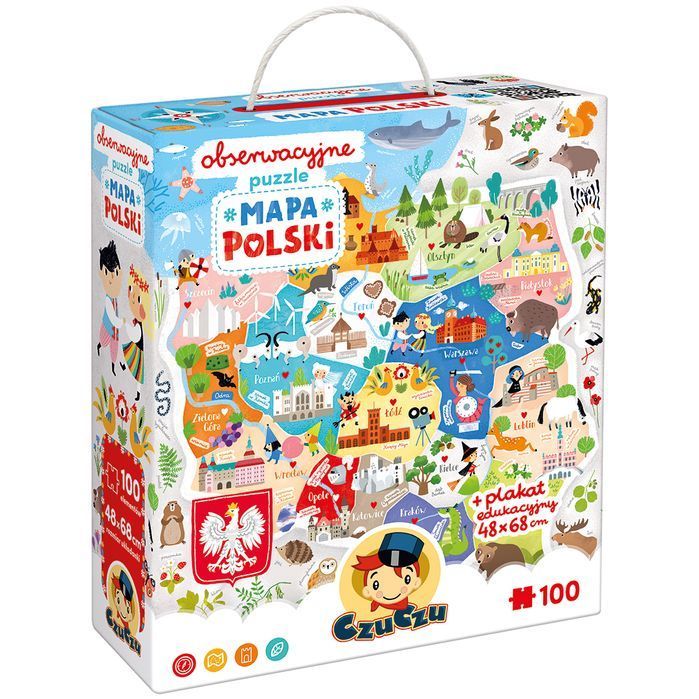 Puzzle 100 Obserwacyjne Mapa Polski Czuczu Bright Junior Media Justyna Han