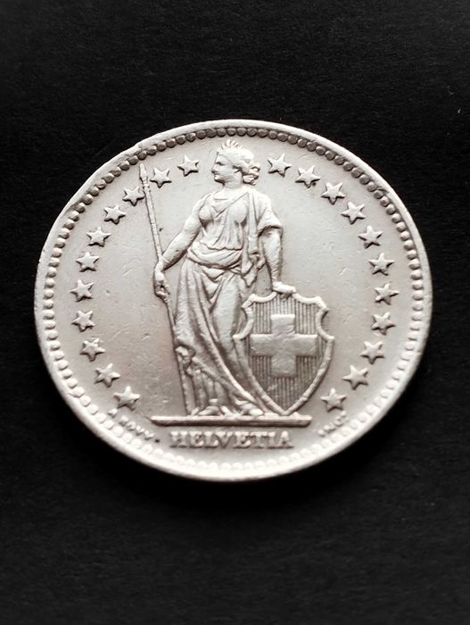 Швейцарія 2 франки 1948р. срібло 10 гр.