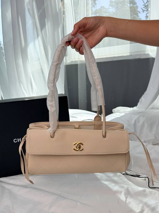 Сумка Chanel Top Handle Flap | кремова, біла