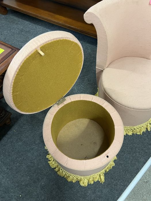 Stylowy fotel różowy z pufą/komplet/Raty