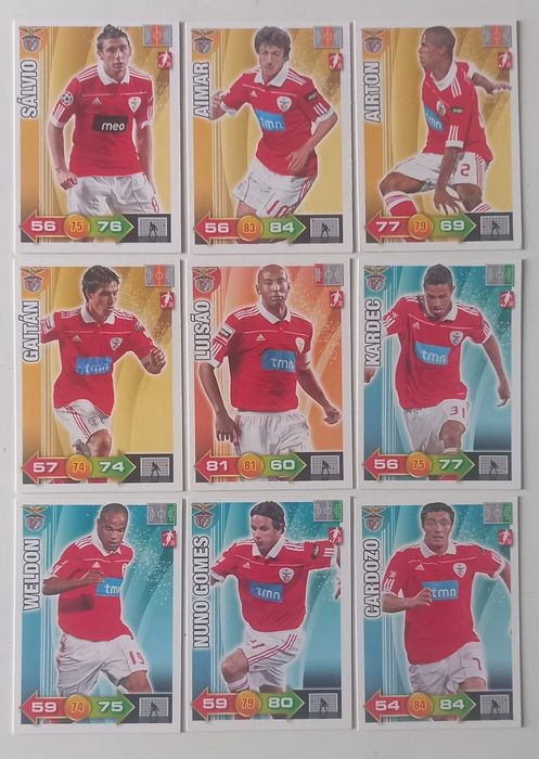 9 cartas Adrenalyn 2010-11 Benfica
