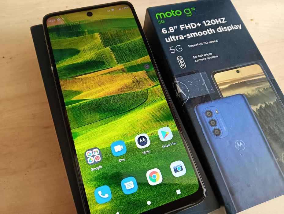 Smartfon Motorola Moto G51 5G jak NOWA 6,8' komplet bez blokad ratalny