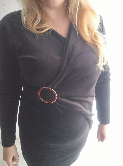 NOWA welurowa sukienka MOON PLUS SIZE 48 – tuszuje brzuch, elegancka