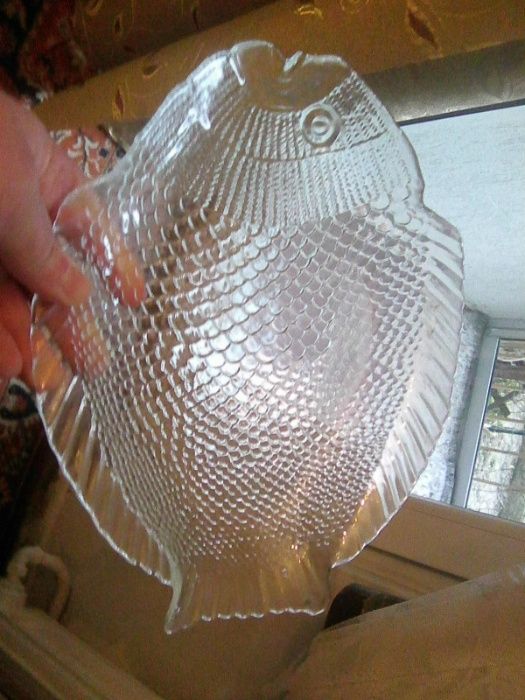 Półmiski  szklane Rybki na przystawki lub sałatki