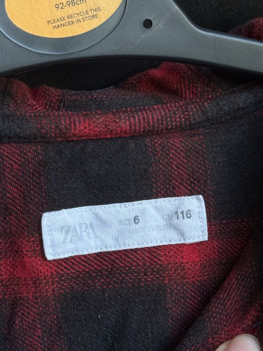 Тепла сорочка в клітинку zara 116(110) на хлопчика