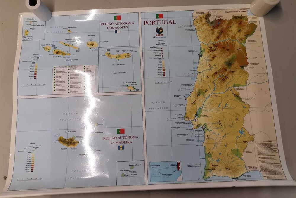 Mapa Escolar Portugal + Ilhas (55x40cm)