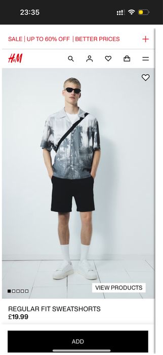 Шорти H&M XL  Regular Fit Коттон Трикотаж Чорні