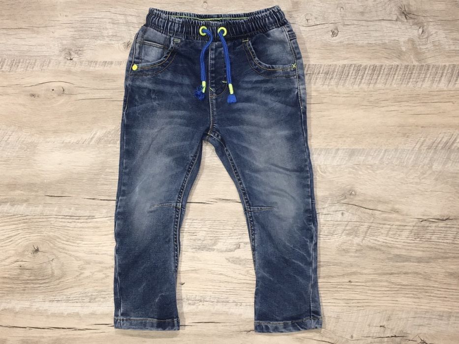 George spodnie jeansowe 86 92 joggery 98 j nowe slim niebieskie granat