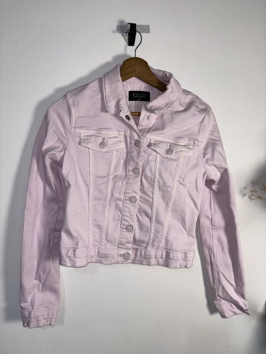 Różowa jeansowa kurtka katana Mohito denim