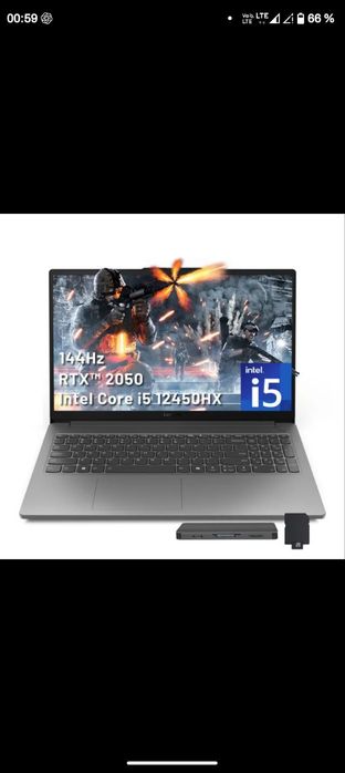 Lenovo LOQ i5‑12th / RTX 2050 / 16GB / 512GB SSD — Szary, Idealny stan