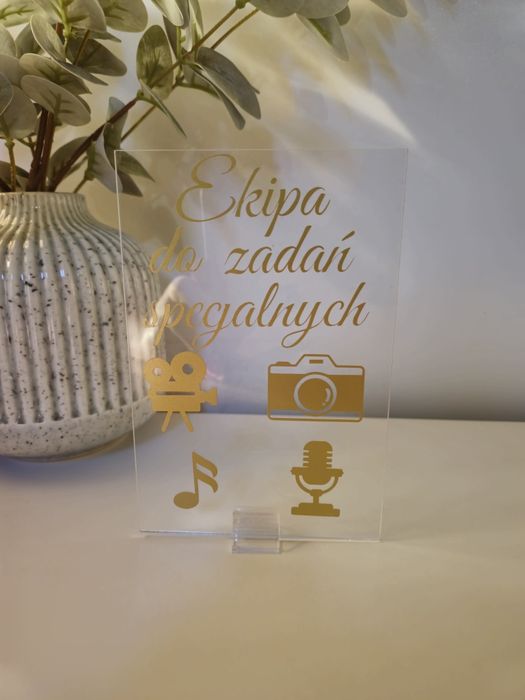Tabliczka weselna foto księga gości i ekipa do zadań specjalnych