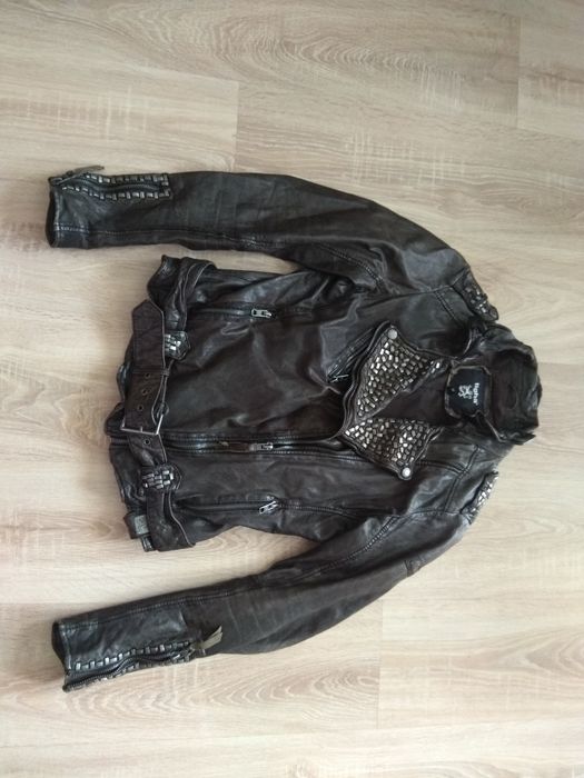 Tigha Skórzana Kurtka Ramoneska Vintage Piękna