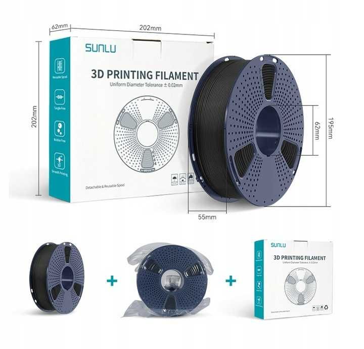 Серый пластик филамент для 3д ОРИГІНАЛ PETG 1.75 1 кг SUNLU