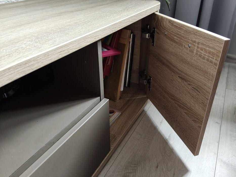 Szafka pod RTV Forte 2 części dąb/szary