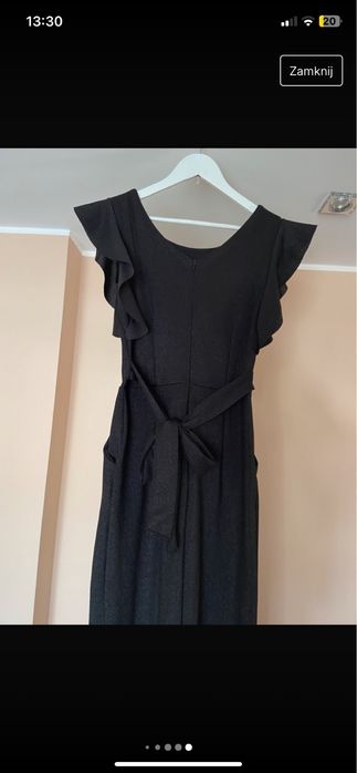 Kombinezon czarny brokatowy elegancki