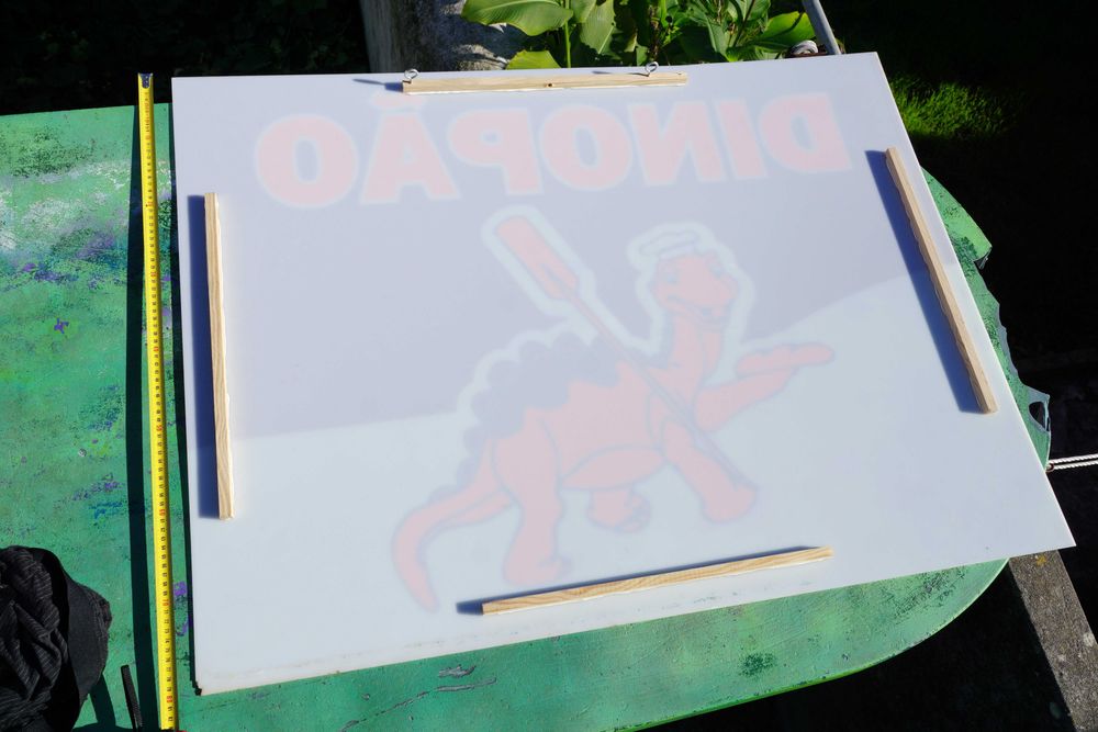 Placard "Dinopão", pastelaria histórica da Lourinhã, peça única