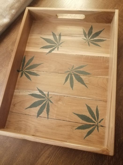 Taca drewno teak wyk. ręcznie