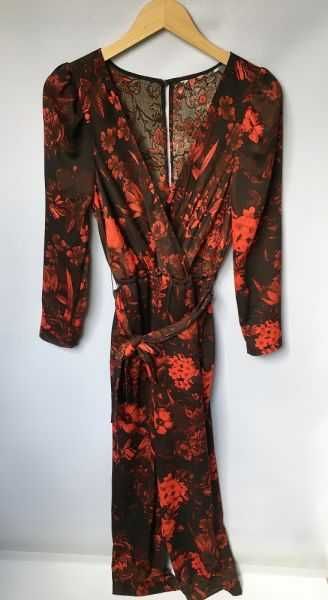 Kombinezon Kopertowy H&M M 38 Kwiaty Elegancki