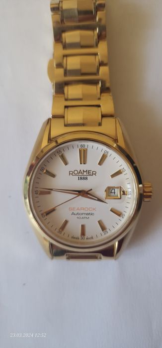 Roamer automat pozłacany z bransoletą